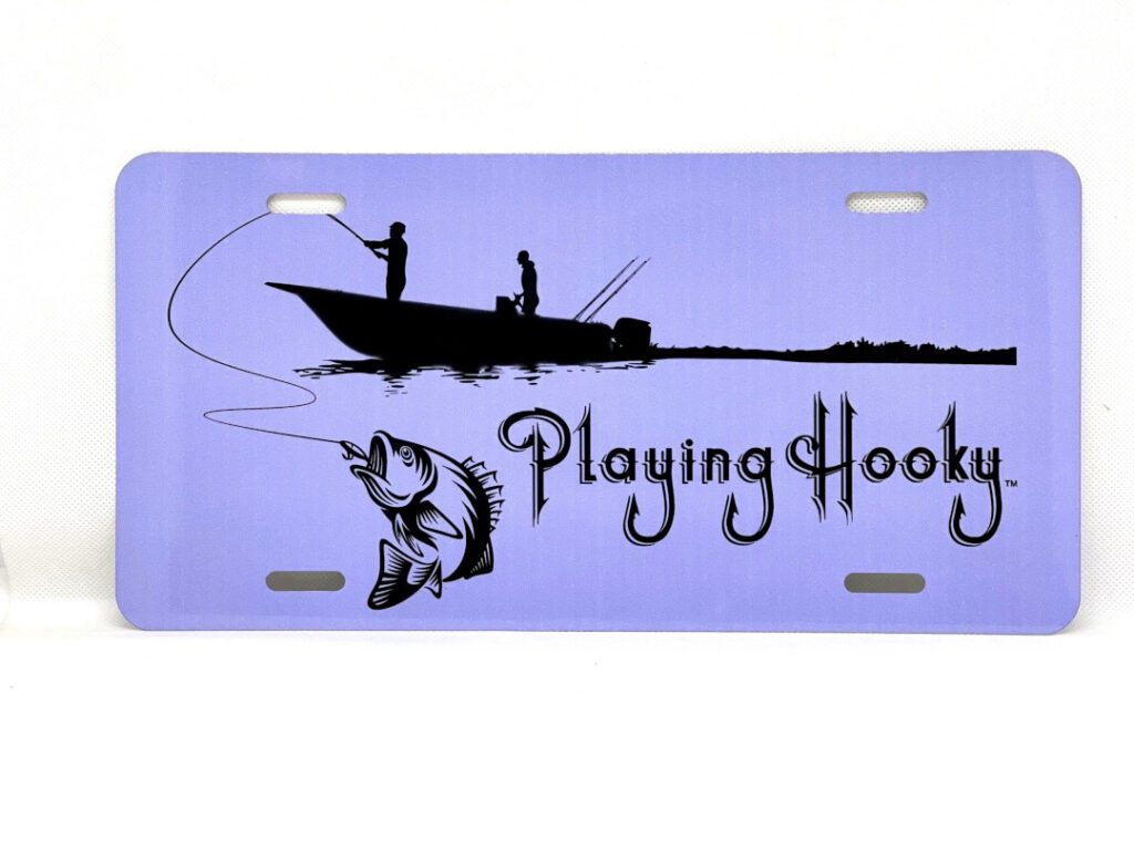 Playing Hooky® Purple Boat License Plate